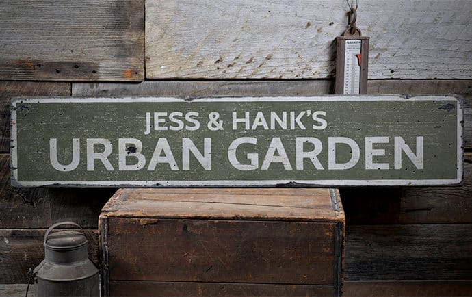 Custom Urban Garden Sign Gifts for Gardeners