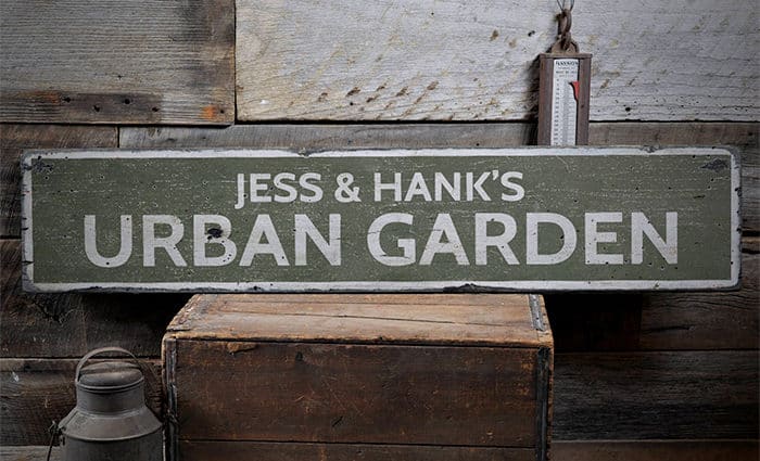 Custom Urban Garden Sign Gifts for Gardeners
