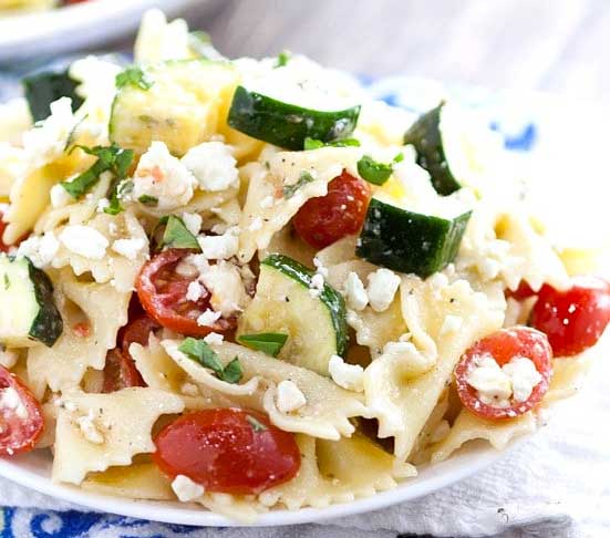 Fresh Zucchini Farfalle Pasta Salad